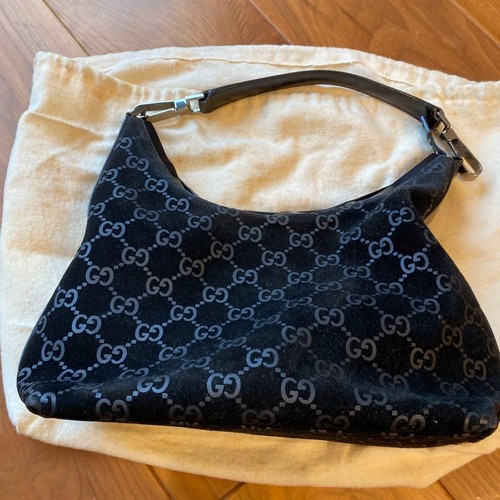 Gucci suede shoulder bag - gg,