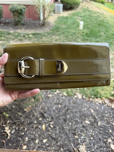Gucci olive green patent