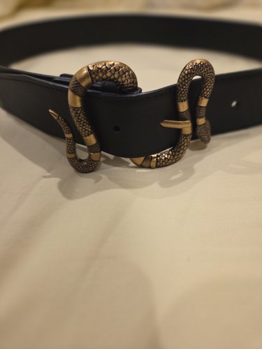 Gucci leather belt with gold - with,