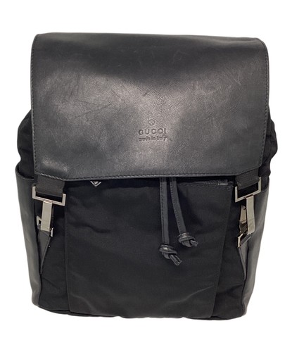Gucci black nylon leather - nylon,