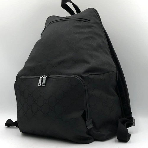 Gucci backpack black nylon - black,