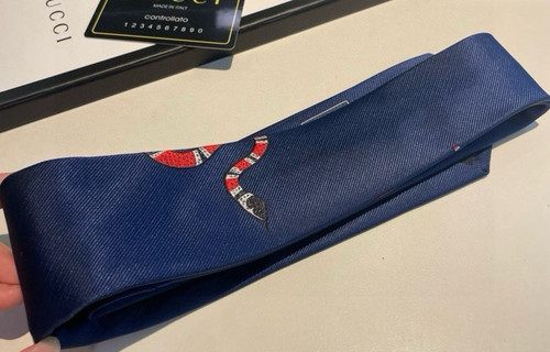 Gucci men blue silk twill - gucci,
