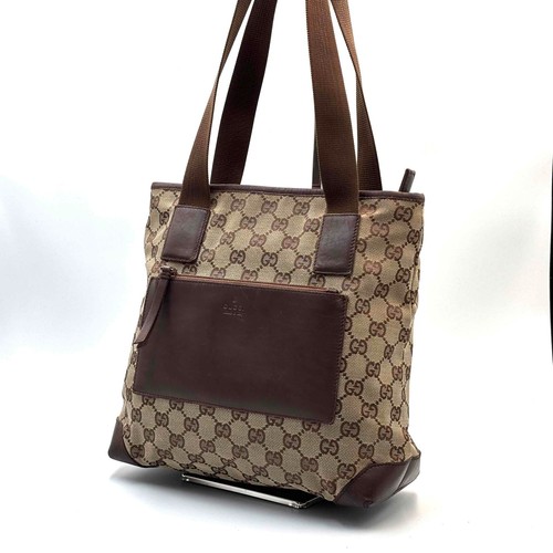 Gucci handbag canvas brown - gucci,