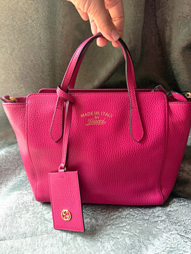 Gucci swing small pink pebbled - small,