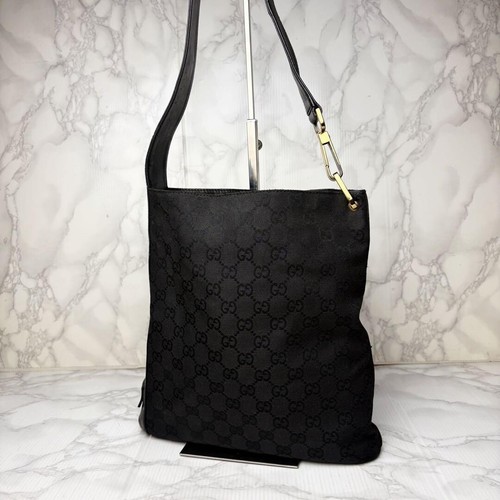 Gucci black canvas shoulder - gg,