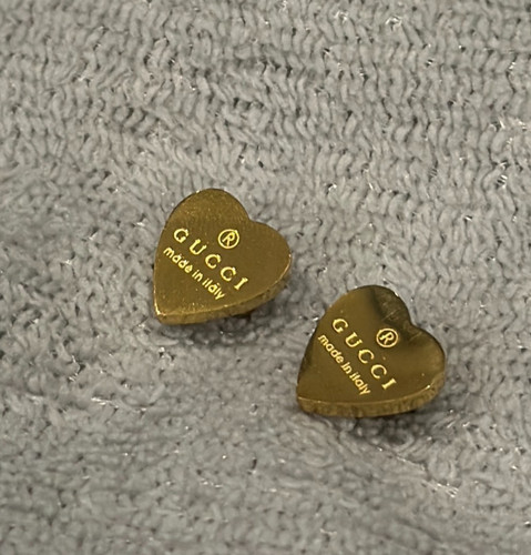 Gucci heart gold tone - gold, earrings