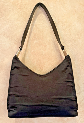 Vintage gucci black satin hobo - vintage,