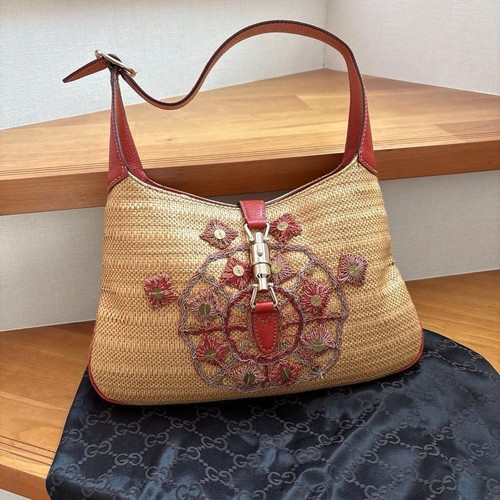 Gucci jackie straw basket bag - gucci,