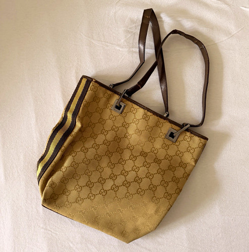 Gucci canvas shoulder bag - gucci, gg